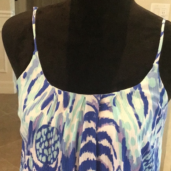 Lilly Pulitzer top, adjustable straps, blue/white/pale purple, lavender, size XS - Picture 2 of 8